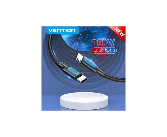 Дата кабель USB-C to USB-C 1.5m 5A black Vention (COTBG), изображение 3