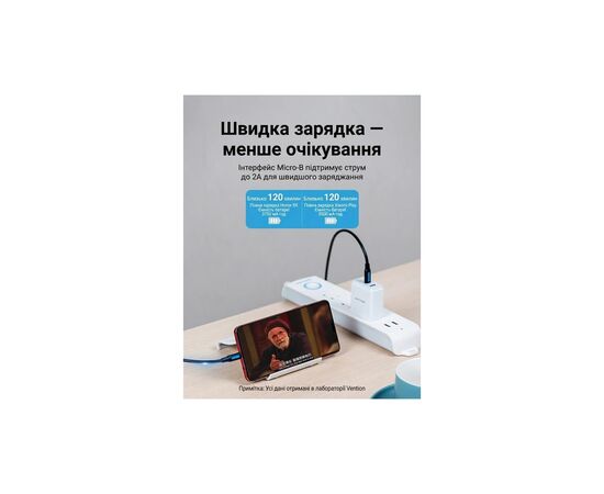 Дата кабель USB-C to Micro 5P 1.5m 2A black Vention (COVBG), изображение 5