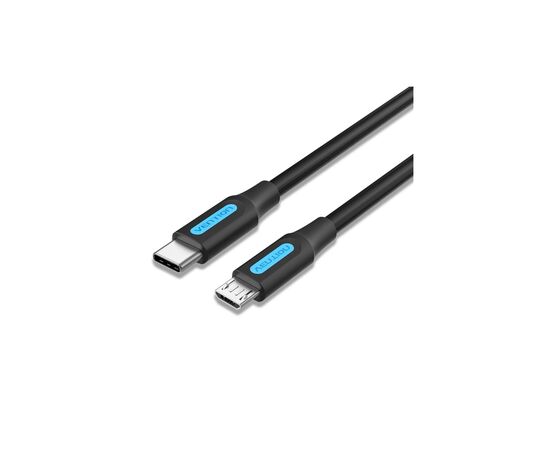 Дата кабель USB-C to Micro 5P 1.5m 2A black Vention (COVBG)
