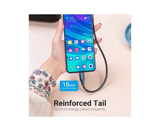 Дата кабель USB 3.0 AM to USB-C 1.5m black Vention (COZBG), изображение 6