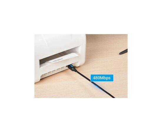 Кабель для принтера USB-C 2.0 to BM 1.5m 2A black Vention (CQUBG), изображение 5