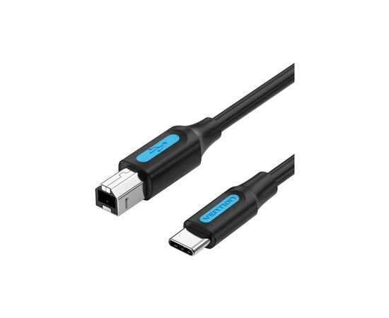 Кабель для принтера USB-C 2.0 to BM 1.5m 2A black Vention (CQUBG)