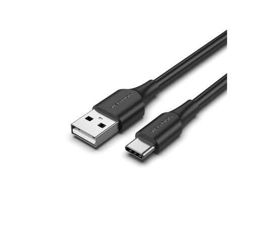 Дата кабель USB 2.0 AM to USB-C 1.0m 3A black Vention (CTHBF)