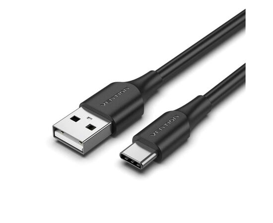 Дата кабель USB 2.0 AM to USB-C 2.0m 3A black Vention (CTHBH)
