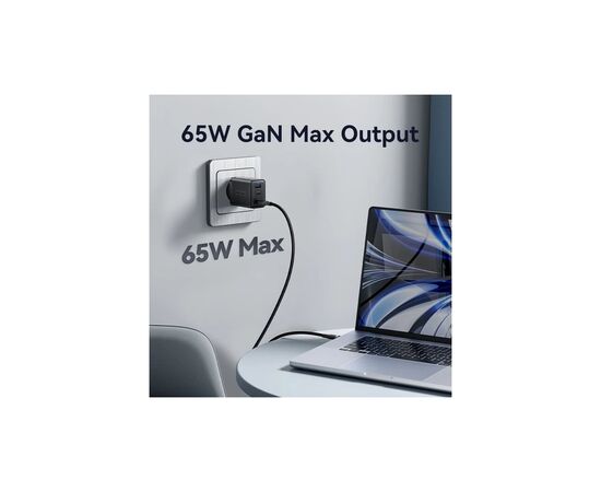 Зарядное устройство Vention 2xUSB-C PD65W + 1xUSB QC3.0 60W GaN white (FERW0-EU), изображение 7