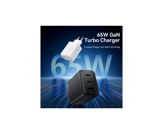 Зарядное устройство Vention 2xUSB-C PD65W + 1xUSB QC3.0 60W GaN white (FERW0-EU), изображение 8