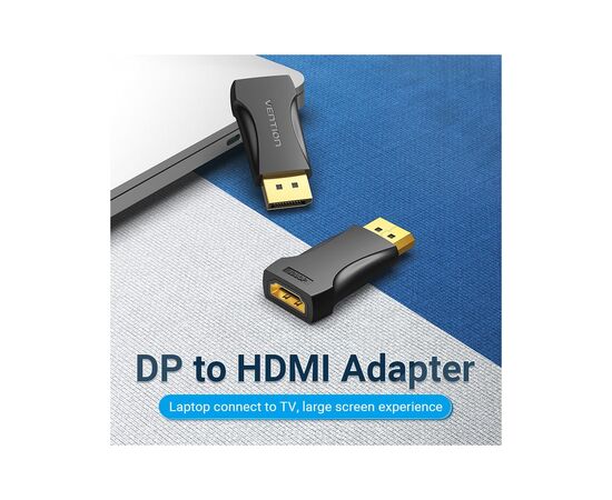 Переходник DisplayPort M to HDMI F black Vention (HBOB0), изображение 2
