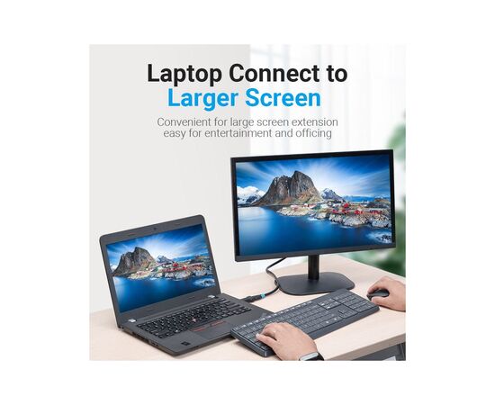 Переходник DisplayPort M to HDMI F black Vention (HBOB0), изображение 3