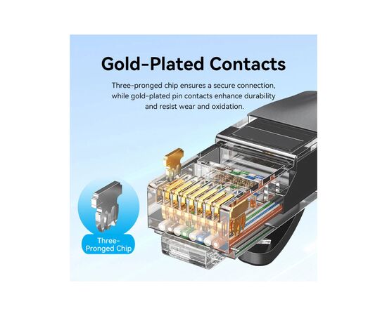 Патч-корд 0.75м, UTP cat 6 RJ-45 black Vention (IBABE), изображение 7