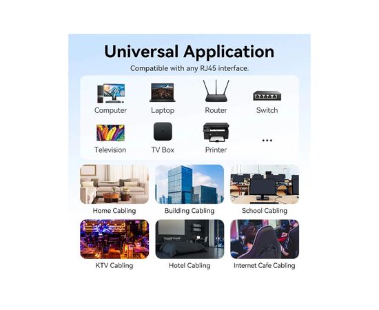 Патч-корд 1м, UTP cat 6 RJ-45 black Vention (IBABF), изображение 9