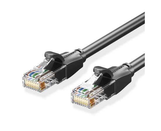 Патч-корд 1м, UTP cat 6 RJ-45 black Vention (IBEBF)