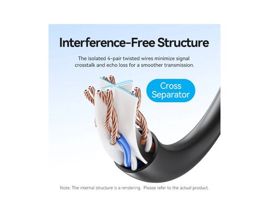 Патч-корд 5м, UTP cat 6 RJ-45 black Vention (IBEBJ), изображение 4