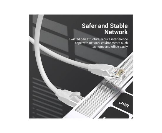 Патч-корд 3м, UTP cat 6 RJ-45 gray Vention (IBEHI), изображение 4
