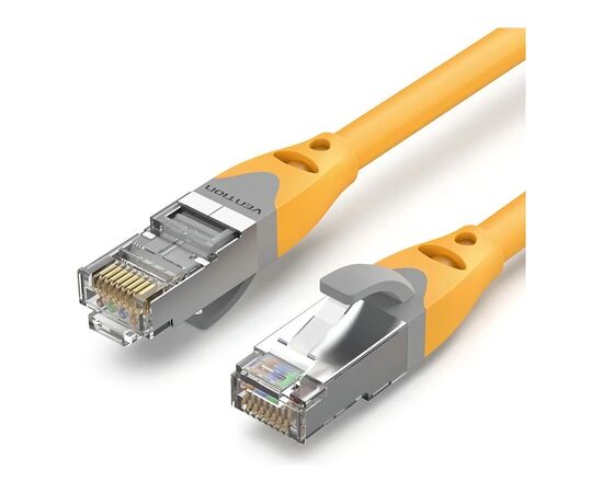 Патч-корд 0.3м, S/FTP cat 6a RJ-45 yellow Vention (IBHYAA)