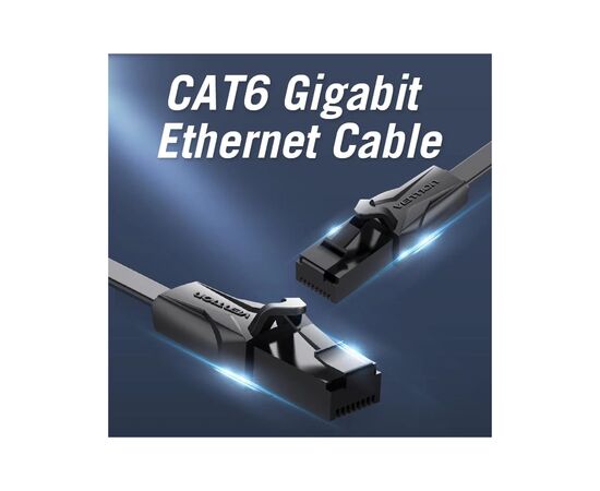 Патч-корд 0.5м, UTP cat 6 RJ-45 black Vention (IBJBD), изображение 2