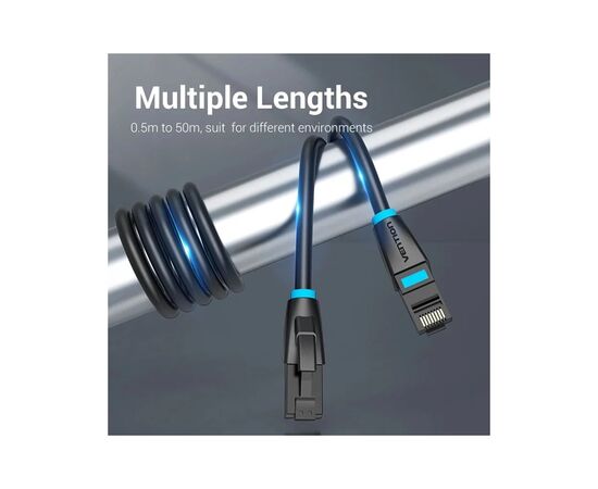Патч-корд 1м, UTP cat 7 RJ-45 black Vention (IBKBF), изображение 3