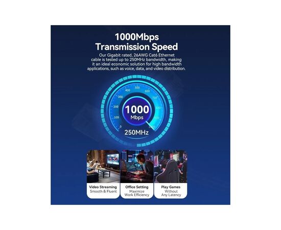 Патч-корд 3м, UTP cat 6 RJ-45 black Vention (IBNBI), изображение 4