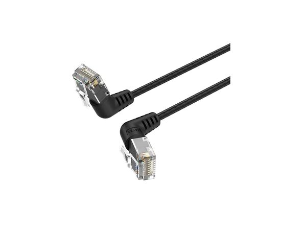 Патч-корд 1.5м, UTP cat 6a RJ-45 90° corner black Vention (IBOBG)