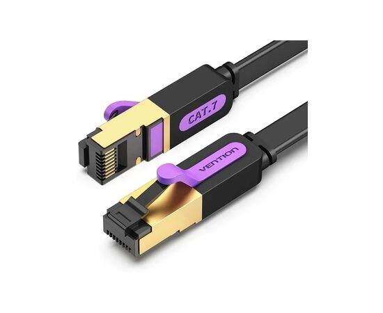 Патч-корд 1м, FTP cat 7 RJ-45 black Vention (ICABF)