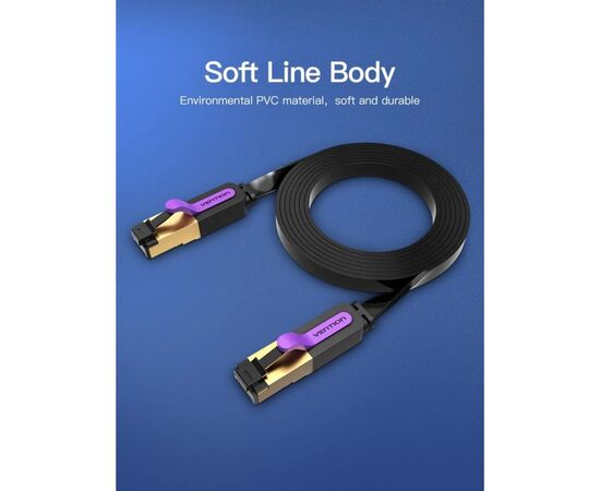 Патч-корд 1.5м FTP cat 7 RJ-45 black Vention (ICABG), изображение 2
