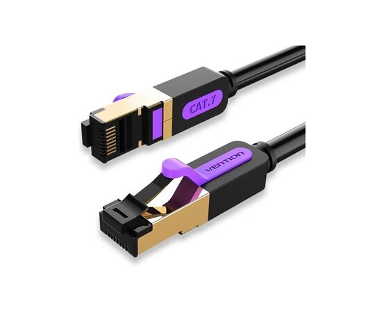 Патч-корд 1м, S/FTP cat 7 RJ-45 black Vention (ICDBF)