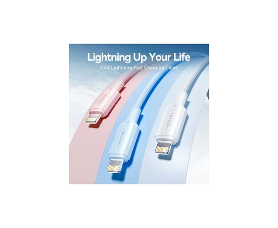Дата кабель USB 2.0 AM to Lightning 1.0m 2.4A black Vention (LAMBF), изображение 2