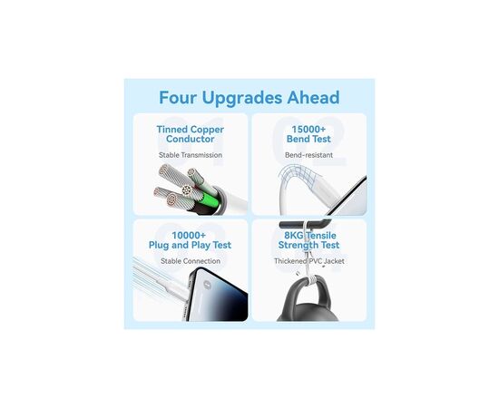 Дата кабель USB 2.0 AM to Lightning 1.0m 2.4A black Vention (LAMBF), изображение 7