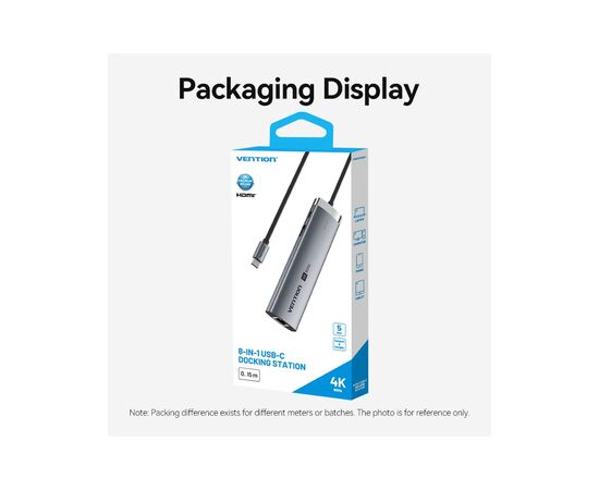 Концентратор Vention USB-C 7-in-1 USB-C PD + USB 3.2 + USB 3.0 + USB 2.0 + RJ45 + SD/TF + HDMI 0.15m (TGUHB), изображение 12