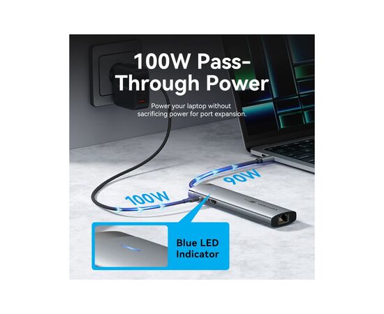 Концентратор Vention USB-C 7-in-1 USB-C PD + USB 3.2 + USB 3.0 + USB 2.0 + RJ45 + SD/TF + HDMI 0.15m (TGUHB), изображение 7