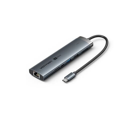 Концентратор Vention USB-C 7-in-1 USB-C PD + USB 3.2 + USB 3.0 + USB 2.0 + RJ45 + SD/TF + HDMI 0.15m (TGUHB)