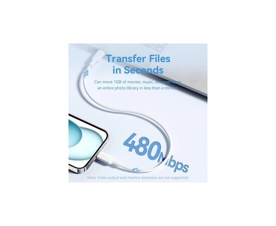 Дата кабель USB-C to USB-C 1.0m 3A black Vention (TRCBF), изображение 2