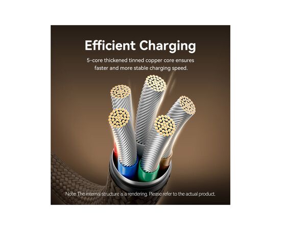 Дата кабель USB-C to USB-C 1.0m 3A aluminum gold Vention (TRDJF), изображение 7