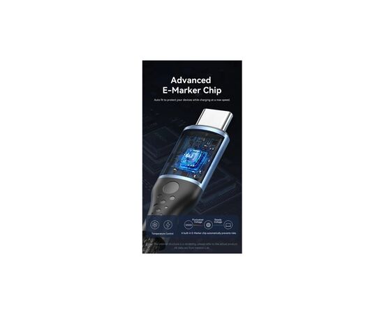 Дата кабель USB-C to USB-C 1.5m 240W aluminum black Vention (TREBG), изображение 5