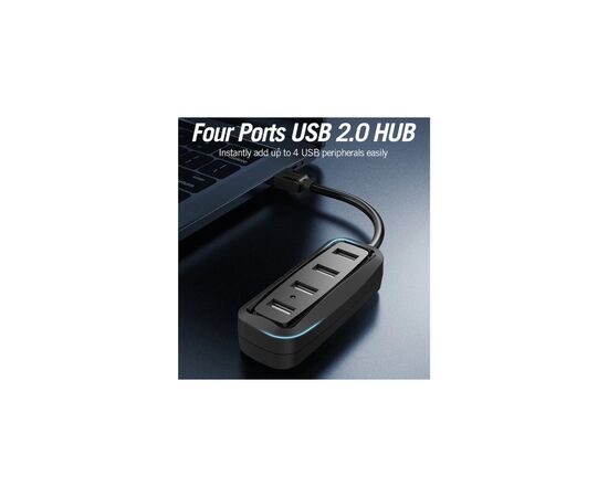 Концентратор Vention USB 2.0 to 4xUSB 2.0 0.15m black (VAS-J43-B015), изображение 8