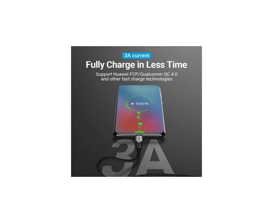 Дата кабель USB-C to USB-C 2.0m aluminum gray Vention (TADHH), изображение 4