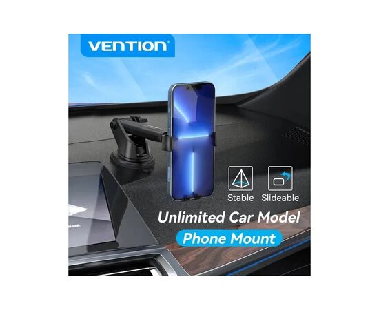 Универсальный автодержатель Vention 4.7-7.2" с присокой, черный (KCOB0), изображение 4