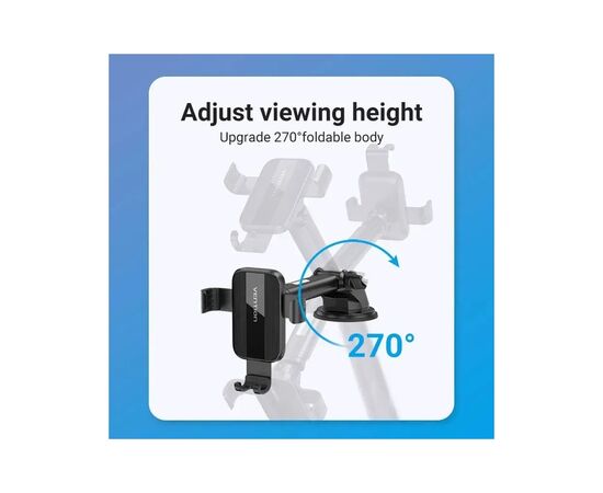 Универсальный автодержатель Vention 4.7-7.2" с присокой, черный (KCOB0), изображение 9