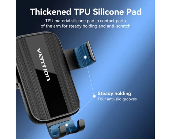 Универсальный автодержатель Vention 4.7-7.2" на дефлектор, черный (KCTB0), изображение 4