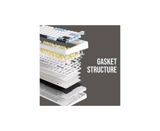 Клавиатура Aula F75 Leobog Reaper Hot-Swap PBT 2.4G Wireless/BT/USB UA White (6948391209241), изображение 5