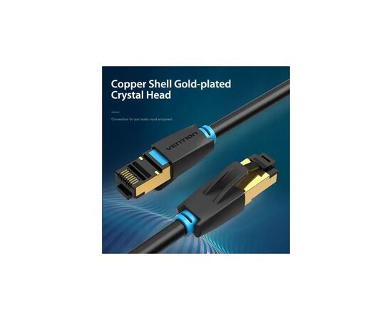 Патч-корд 10м, S/FTP cat 8 RJ-45 black Vention (IKABL), изображение 4