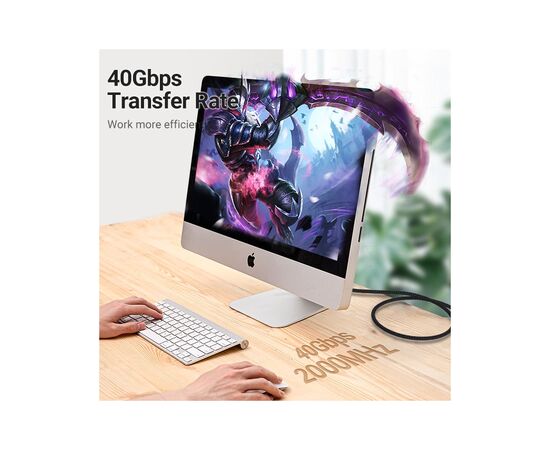 Патч-корд 0.5м, S/FTP cat 8 RJ-45 COPPER black Vention (IKGBD), изображение 3