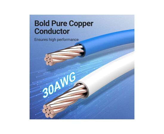 Патч-корд 1м, S/FTP cat 8 RJ-45 COPPER black Vention (IKGBF), изображение 4