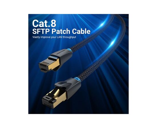 Патч-корд 5м, S/FTP cat 8 RJ-45 COPPER black Vention (IKGBJ), изображение 2