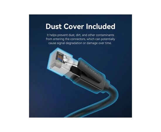 Патч-корд 0.5м, S/FTP cat 8 RJ-45 black Vention (IKKBD), изображение 8