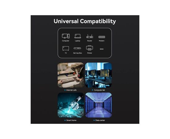 Патч-корд 1м, S/FTP cat 8 RJ-45 black Vention (IKKBF), изображение 10