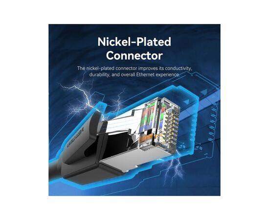 Патч-корд 1м, S/FTP cat 8 RJ-45 black Vention (IKKBF), изображение 7