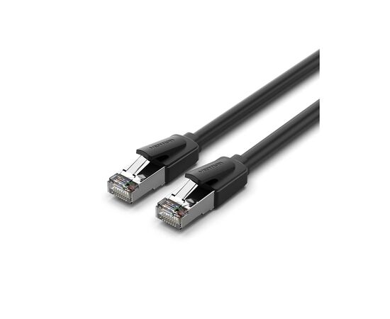 Патч-корд 8м, S/FTP cat 8 RJ-45 black Vention (IKKBK)