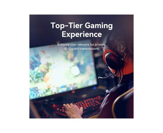 Патч-корд 1м STP cat 8 RJ-45 90° corner black Vention (IKLBF), изображение 6