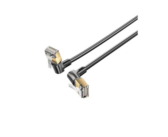 Патч-корд 1м STP cat 8 RJ-45 90° corner black Vention (IKLBF)