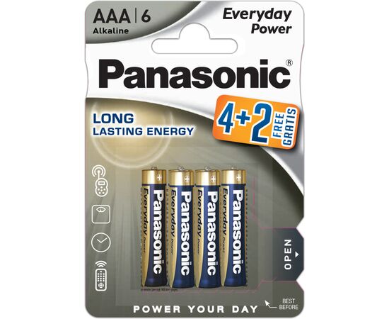Батарейка Panasonic AAA Everyday Power * 6 (LR03REE/6B2F)